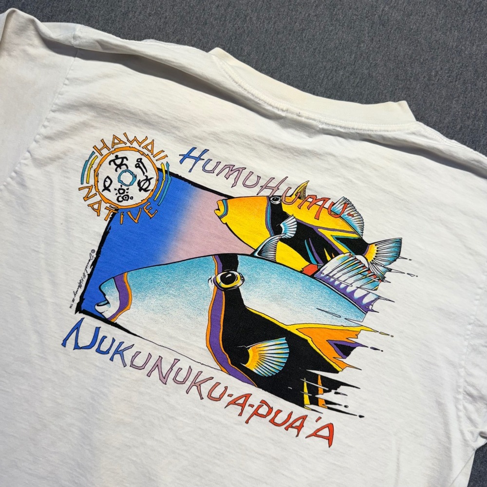 Vintage Crazy Shirts Hawaii Native Humuhumunukunukuapua'a Long Sleeve Tee Large